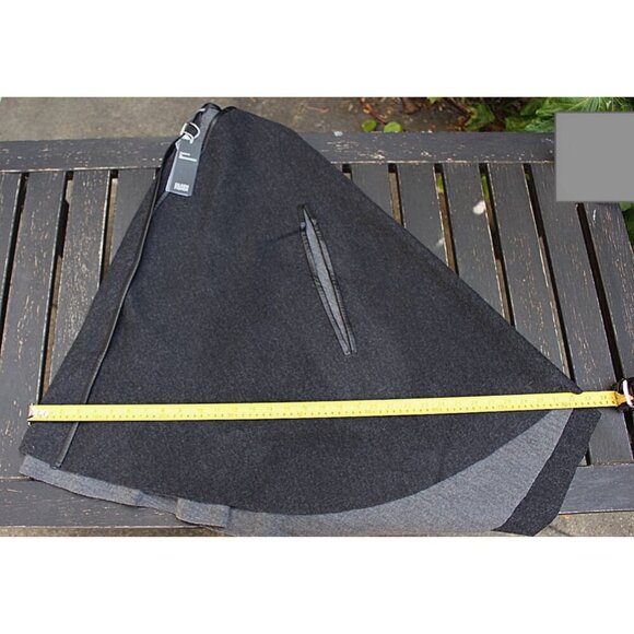 New w/Tags Eileen Fisher -Leather Trim Front Felted Merino Snap Front Cape, M/L - Picture 9 of 14